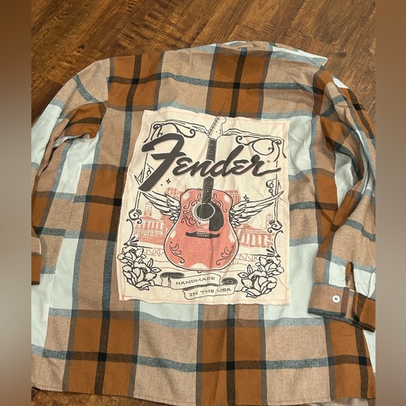 NWT UpCycled Graphic Flannel Fender Graphic Flannel size Medium - Picture 3 of 8